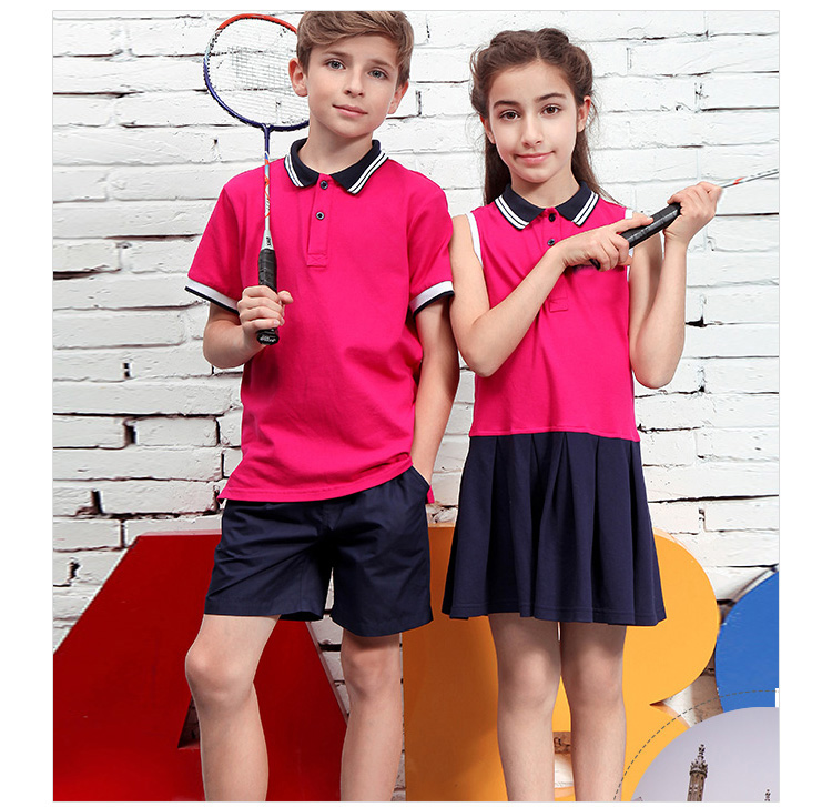 주문 분홍색 아이 학교 폴로 셔츠 아이 디자이너 운동복 학교 운동복