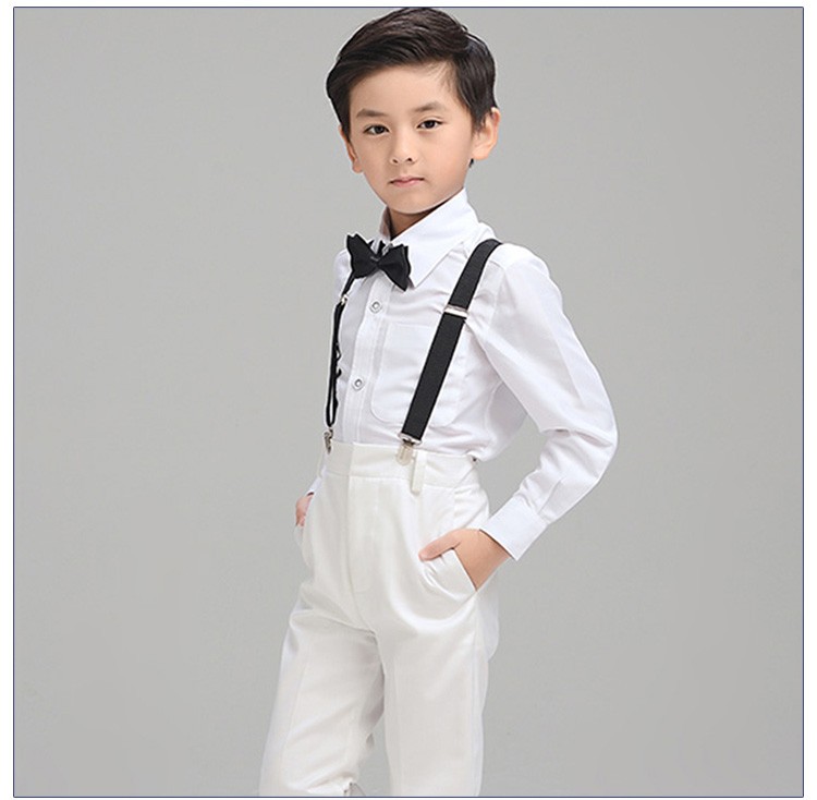 나비 넥타이와 작은 소년 긴 소매 흰색 셔츠 한 벌을 사용자 정의 디자인 