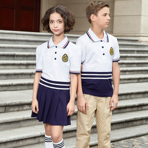 고품질 초등학교 운동복 100%년 면 교복 t-셔츠