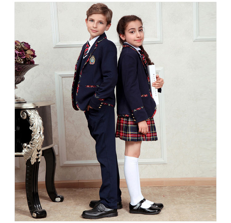 도매 주문 영국 아이 교복 제조 업체 교복 블레이저 탑과 바지