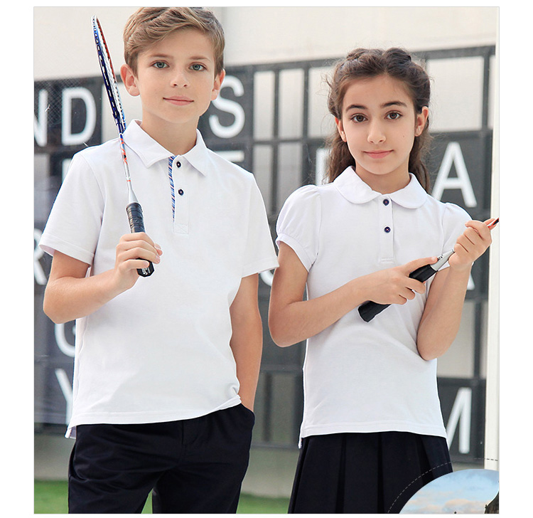 주문 백색 교복 짧은 소매 폴로 셔츠 체육관 테니스 아이 운동복 세트 디자인
