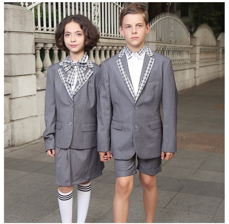 일본 아동 교복 회색 코트 교복 소년 블레이저 자켓 교복